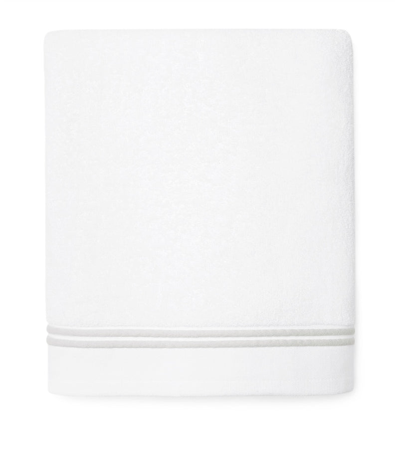 Sferra long-staple combed cotton terry bath sheet with striped design 40cm x 70cm (British brand)