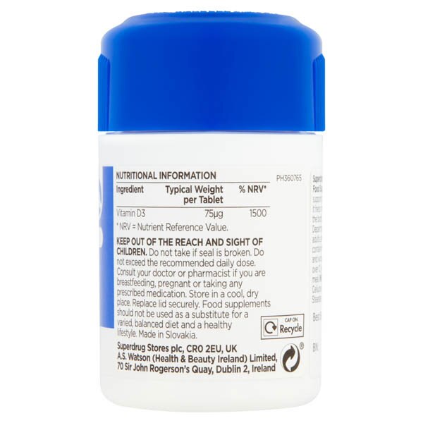 Superdrug Max Strength Vitamin D 75µg 90s GOODS Superdrug