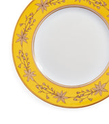 Dinner Plate with Botanical Wreath and Gold Trim, 26.5cm