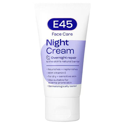 E45 Night Cream To Repair And Replenish Dry Skin Face Moisturiser 50ml