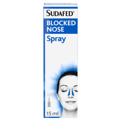 Sudafed Blocked Nose Spray Congestion Relief 15ml (British brand)