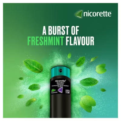 Nicorette QuickMist mouth spray in fresh mint flavour, 13.2ml, imported from the UK