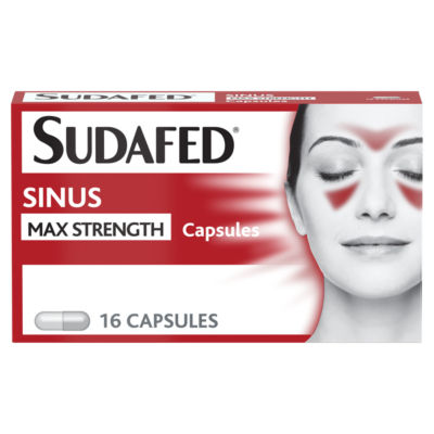 Sudafed Sinus Max Strength Capsules Pack of 16 Cold Relief