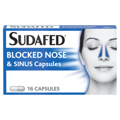 Sudafed Blocked Nose & Sinus Capsules Pain Relief