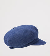 Denim Embroidered Baker Boy Cap with Rabbit and Floral Motifs