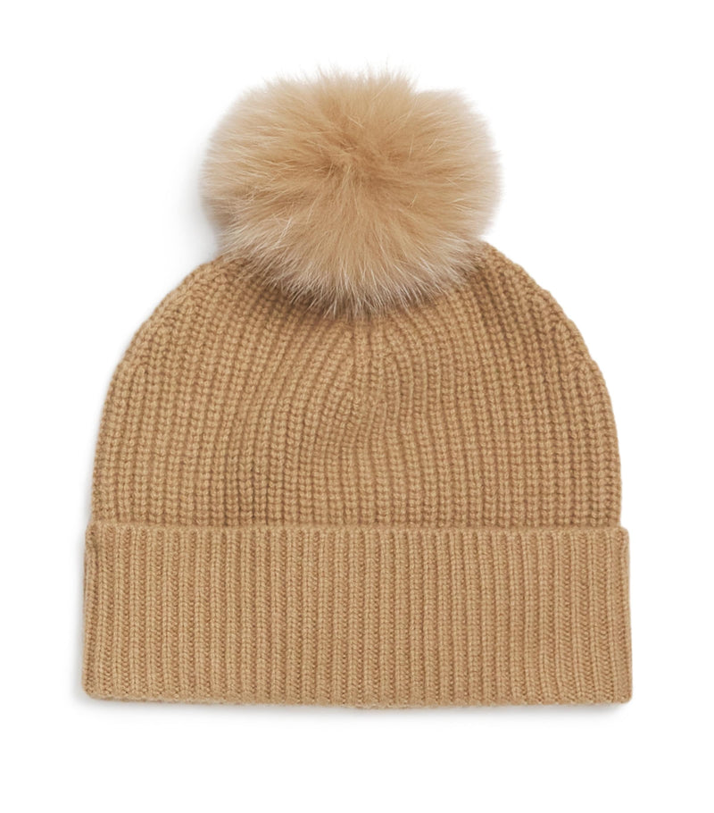 Yves Salomon Enfant cashmere pom-pom beanie for children (British brand)