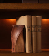 Twist Design Walnut Wood Bookends
