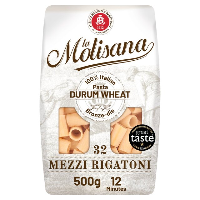 La Molisana Mezzi Half Rigatoni Pasta No.32 500g - McGrocer