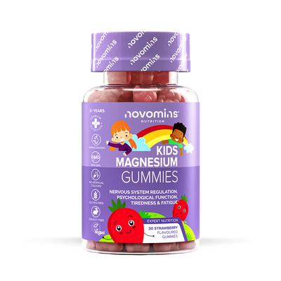 Novomins Kids Magnesium Strawberry Flavoured Gummies Vitamin Supplement 30