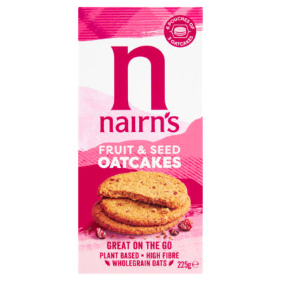 Nairn's Fruit & Seed Oatcakes 225g, imported from the UK