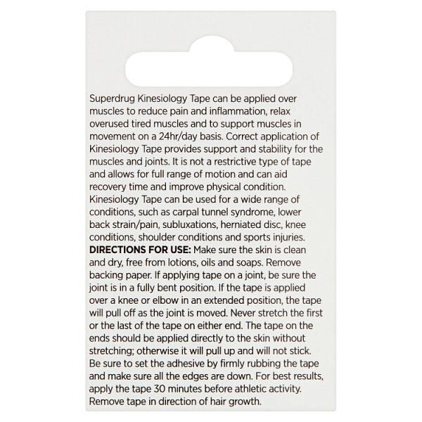 Superdrug Kinesiology Tape 5cm x 5m Stretched Red GOODS Superdrug