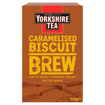 Yorkshire Tea Caramelised Biscuit Brew 40 Tea Bags (British brand)