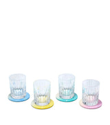 Octogone Design Lacquer Coasters, Set of 4, 11cm Diameter