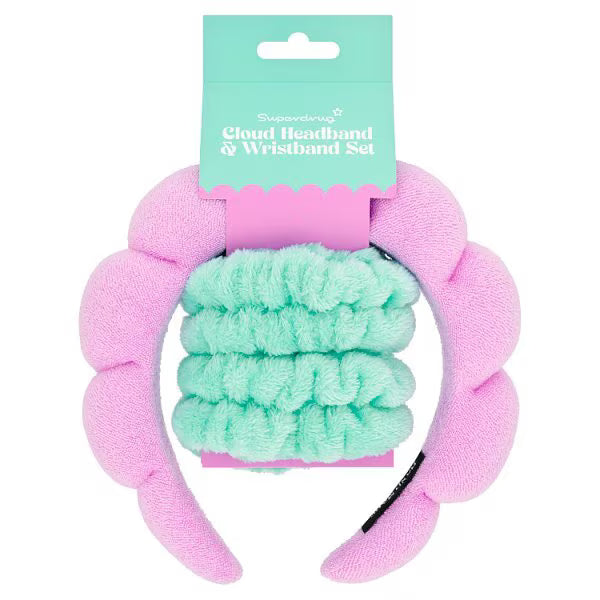 Superdrug microfibre headband and wristband set 58g (British brand)