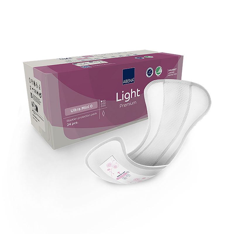 Abena Light Ultra Mini 0 80ml Absorbency 24 Incontinence Pads
