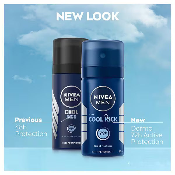 Nivea Men Aqua Cool Anti-Perspirant Spray 35ml, imported from the UK