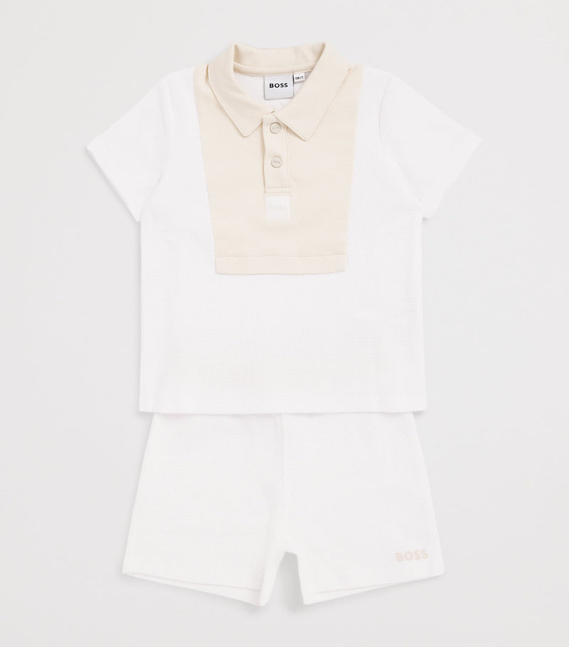 BOSS Kidswear cotton polo and shorts set for infants 1-18 months - British product