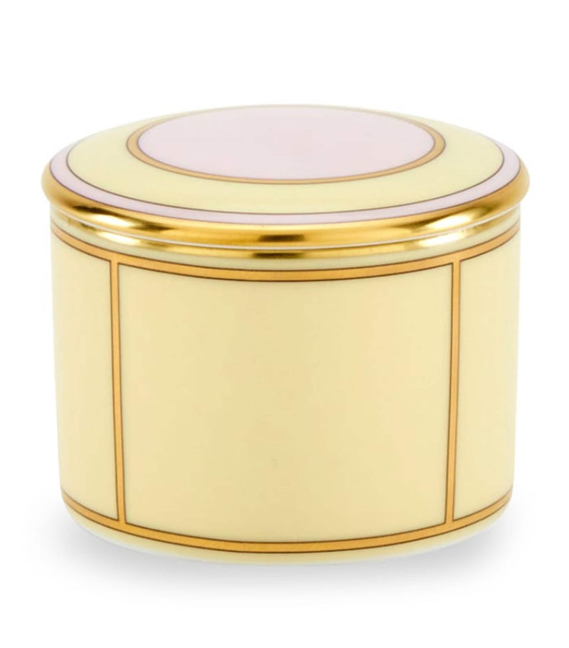 GINORI 1735 Porcelain Colonna Diva Giallo Trinket Box (8cm)