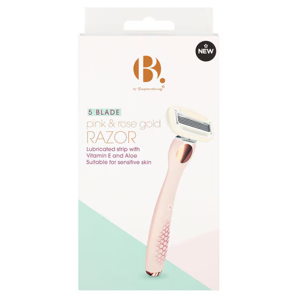 B. 5 Blade Pink Rose Gold Razor - British product