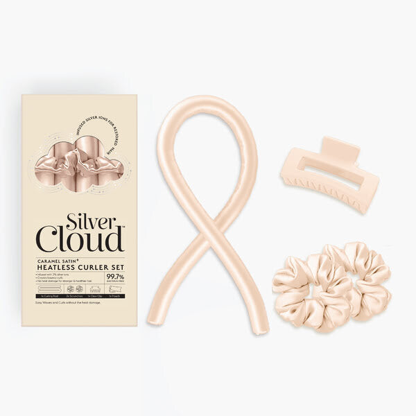 Silver Cloud Heatless Curler Set Caramel Satin (British brand)