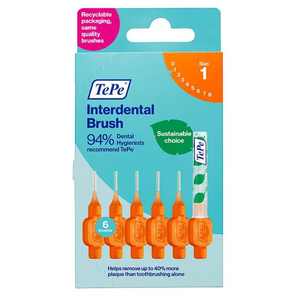 TePe Interdental Brush ISO Size 3 with Cap (British brand)