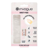 Invogue DIY Square Nails Clear Graduated Sizes Pack of 120