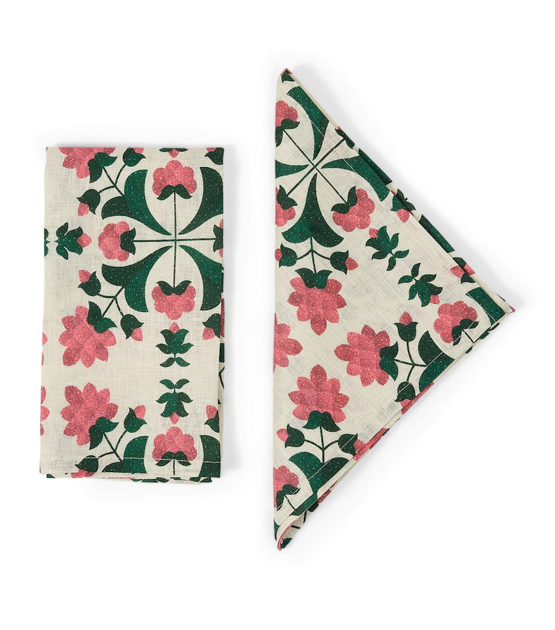 Cabana Magazine Garda linen napkins 50cm x 50cm set - British product