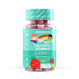 Novomins Kids Calcium Vitamin D and K2 Gummies Strawberry Milkshake 30 Pack