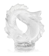 Lalique Double Fish Sculpture Crystal Decor