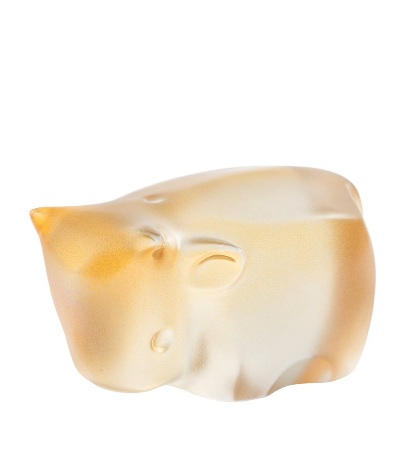 Lalique crystal ox ornament 10cm, UK version