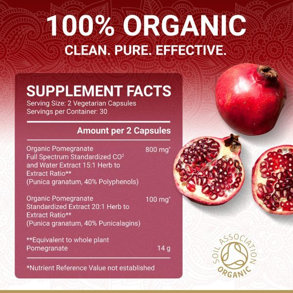 True Veda | Organic Pomegranate 15:1 Extract| Vegan 60 Caps GOODS Superdrug