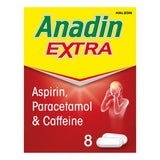 Anadin Extra Aspirin, Paracetamol & Caffeine 8 Caplets - McGrocer