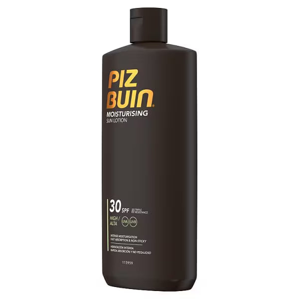 Piz Buin moisturising sun lotion SPF 30 400ml, imported from the UK