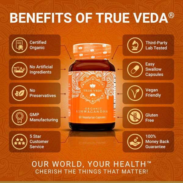 True Veda | Organic Ashwagandha | Vegan | 60 Caps GOODS Superdrug