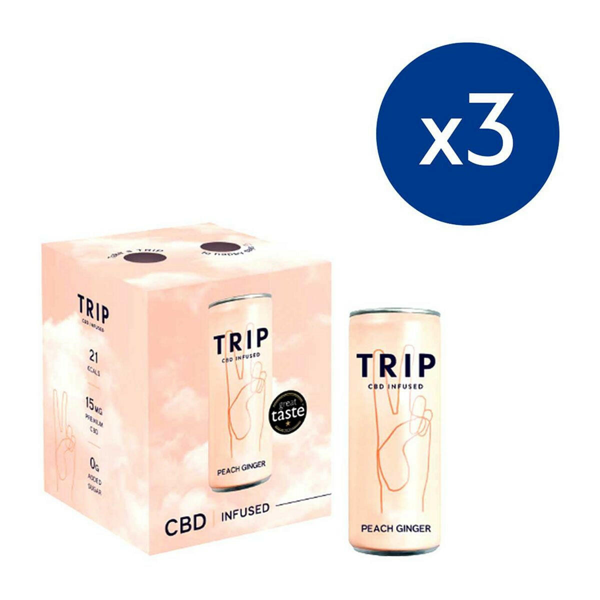 Trip CBD Drink Peach Ginger - 12 x 250ml Bundle GOODS Boots