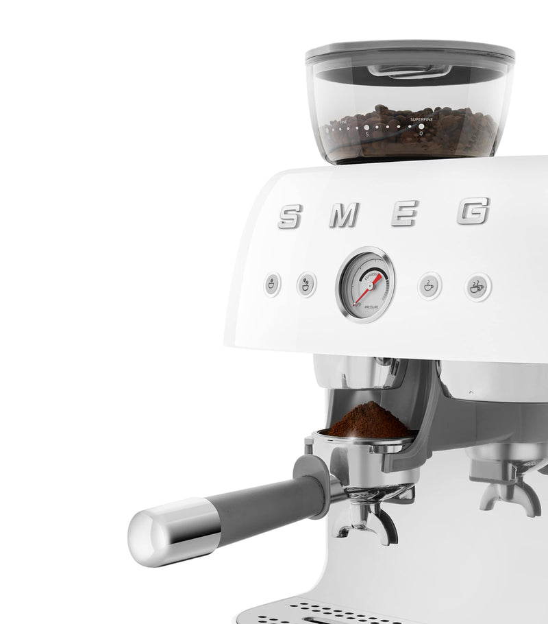 Smeg EGF03WHUK Espresso Coffee Machine with Grinder