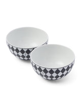Prada Set of 2 Porcelain Chequerboard Rice Bowls (12cm)