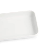 White Fluted Rectangular Porcelain Dish 36cm x 12.5cm