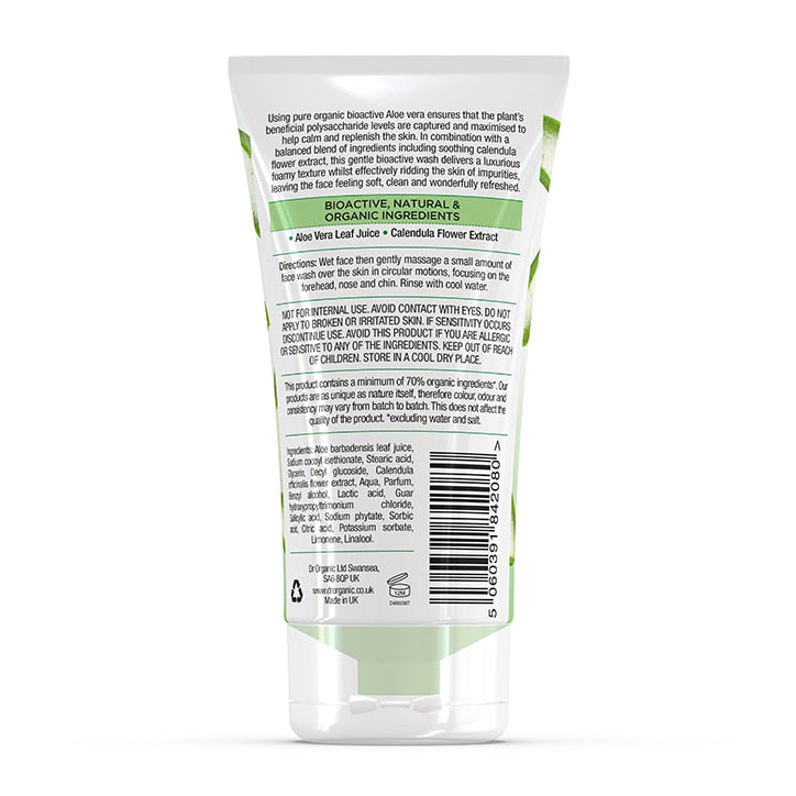 Dr Organic Aloe Vera Soothing Face Wash 150ml - McGrocer