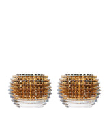 Baccarat Eye Gold Photophore Votives Crystal Candle Holders Set of 2