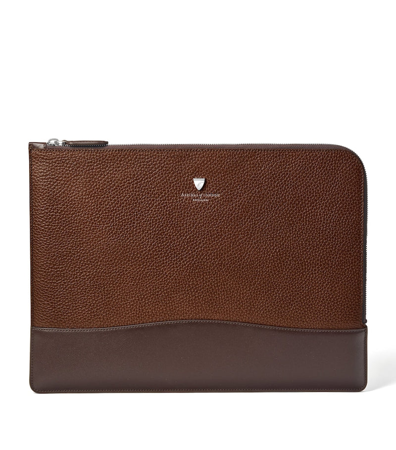 Leather Bifold Wallet with Suede Panels and Gold-Tone Hardware