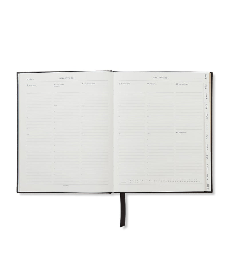 Smythson Panama leather Kings desk diary, 2026 planner (British brand)