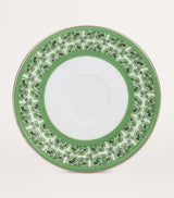 Porcelain Majolica Coffee Cup and Saucer with Geometric Print