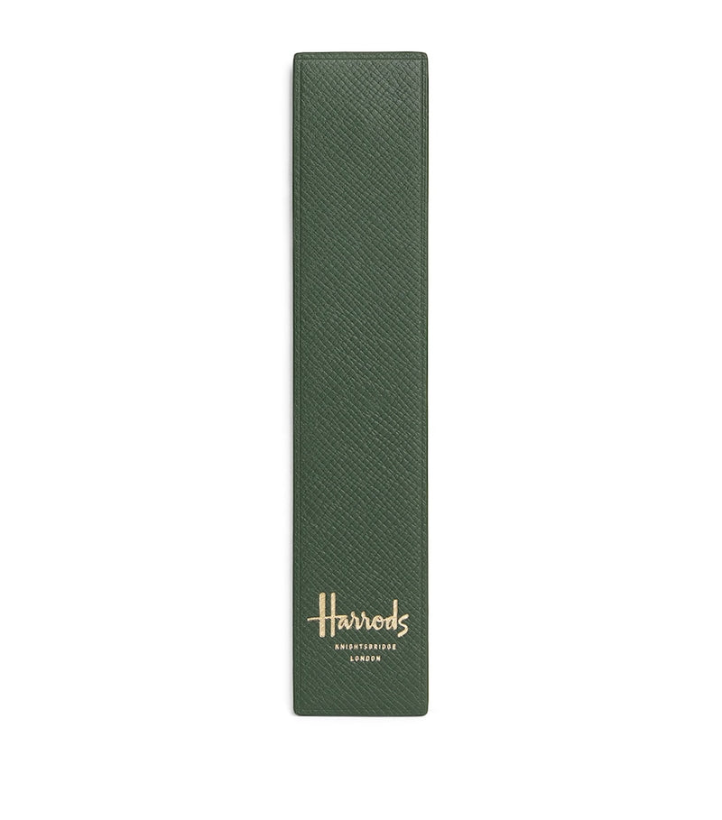 Harrods leather embossed-logo bookmark, UK version