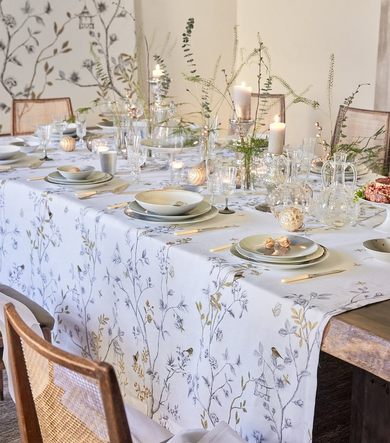 Alexandre Turpault Linen Botanical Tablecloth (170cm x 380cm)