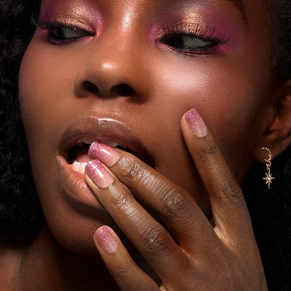 Mylee gel nail wraps pink stardust, imported from the UK