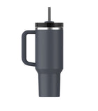 Vacuum-Insulated Stainless Steel Tumbler with Handle and Straw, 1.18L Capacity