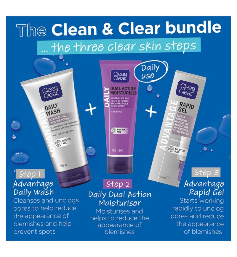 Clean & Clear Dual Action Oil-Free Moisturiser 100ml - British product
