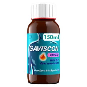 Gaviscon liquid heartburn relief aniseed flavour 150ml, UK version