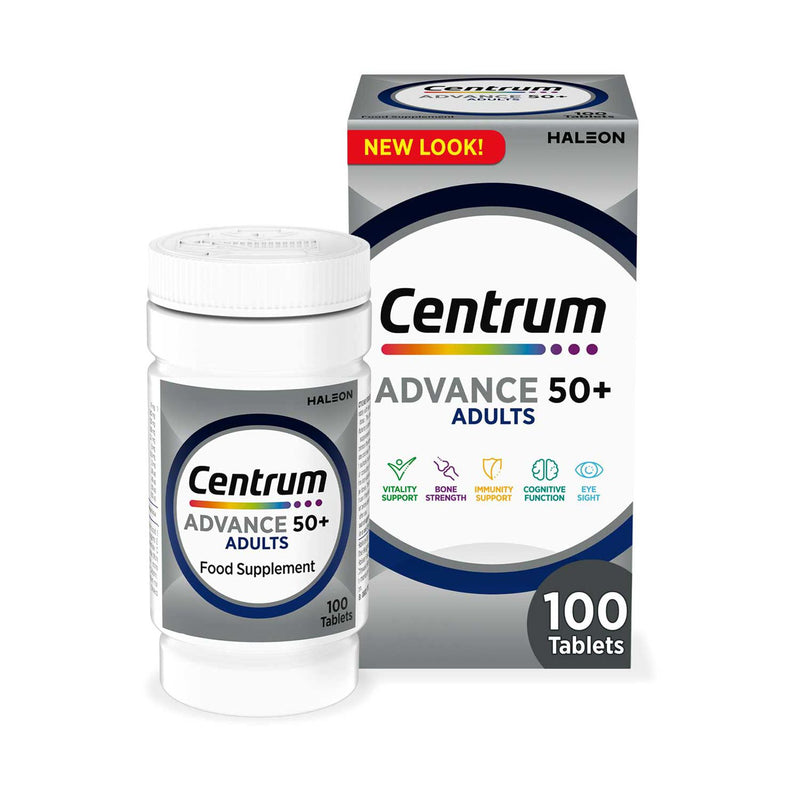 Centrum 50+ Multivitamins and Minerals 100 Tablets - British product